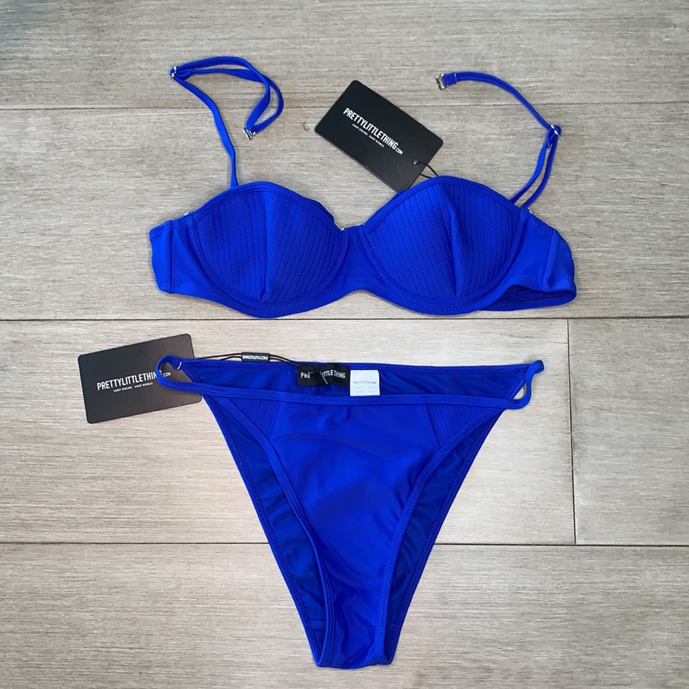PRETTY LITTLE THING BLUE 2 PIECE BIKINI NWT